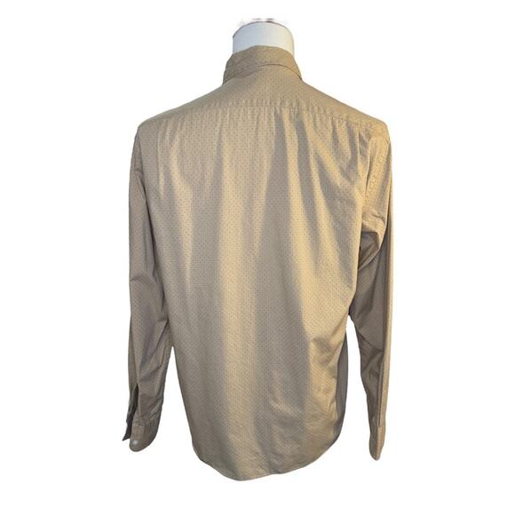 J. Crew Men's Slim Fit Flex Beige Polka Dot Long Sleeve Shirt Size Large - Picture 3 of 7
